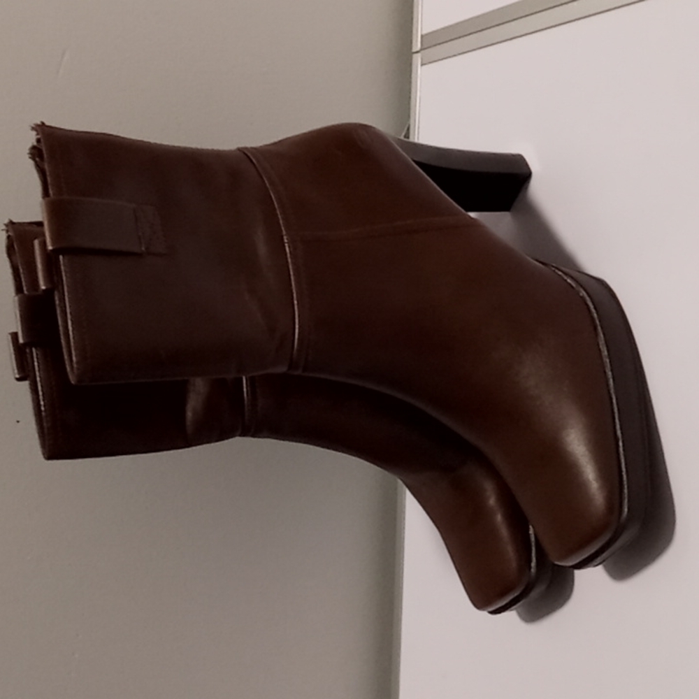 New Skechers Women's Ankle Boots High Heels Brown